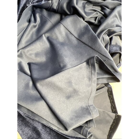 B2 Jasmine Velvet Dark Blue long Dress Womens 4 Side Slit Babydoll Prom - Picture 10 of 13